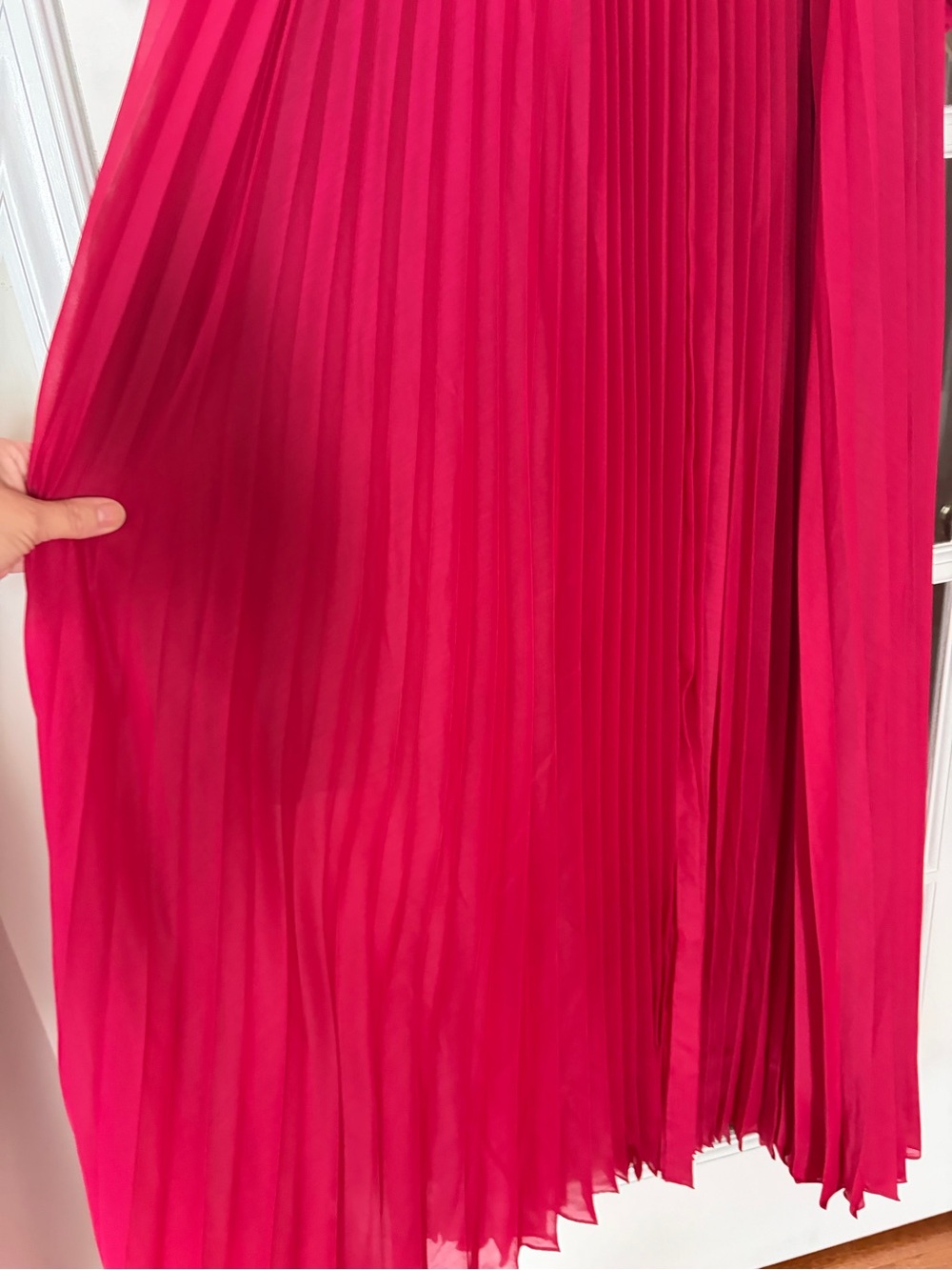 Rebecca Taylor Sunburst Pleat Dress - Size XL - NWT - Hibiscus - Picture 4 of 9